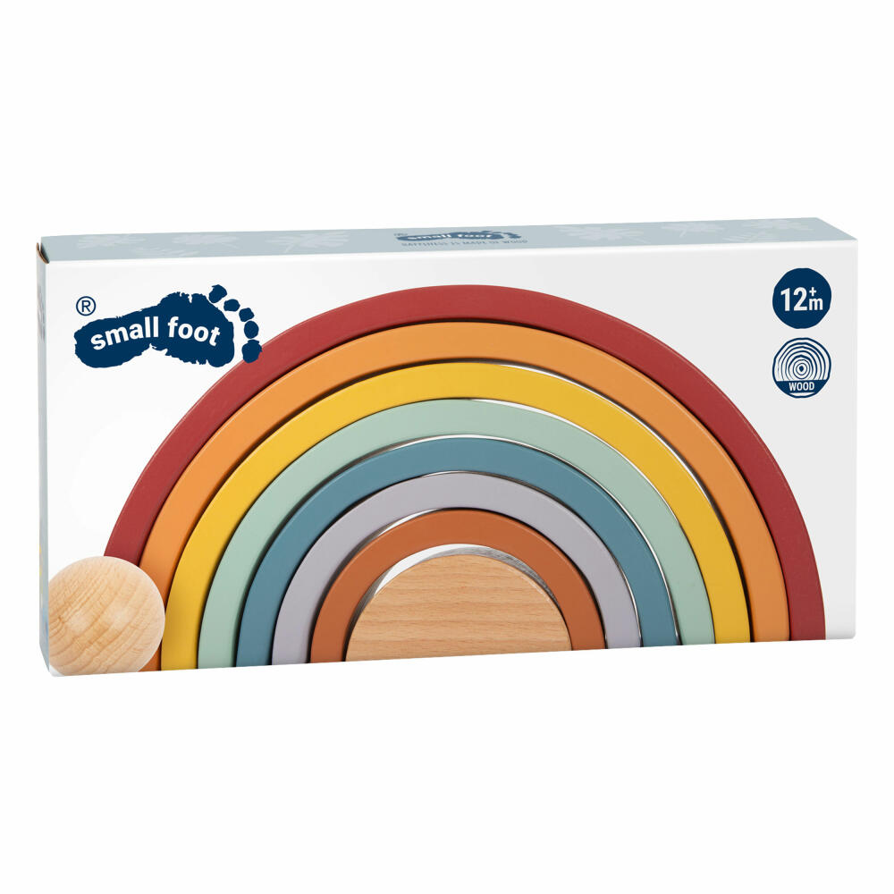 Legler Holzbausteine Regenbogen Safari, Motorikspielzeug, Holz, ab 12 Monaten, 12318