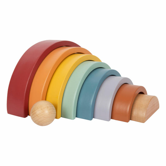 Legler Holzbausteine Regenbogen Safari, Motorikspielzeug, Holz, ab 12 Monaten, 12318