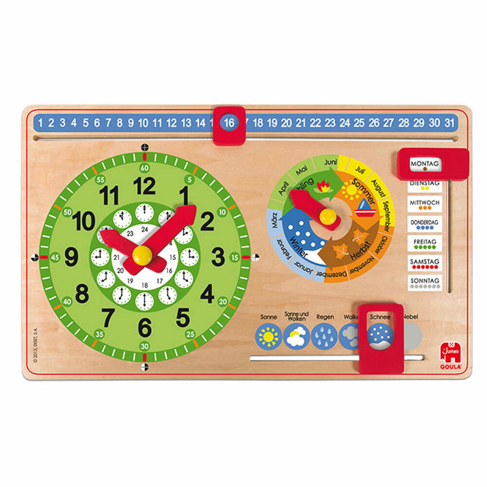 Jumbo Games GOULA Calendar Clock Small Format, Calendar, Clock, Educational Game, Learning Clock, Year Clock, Children, 51319