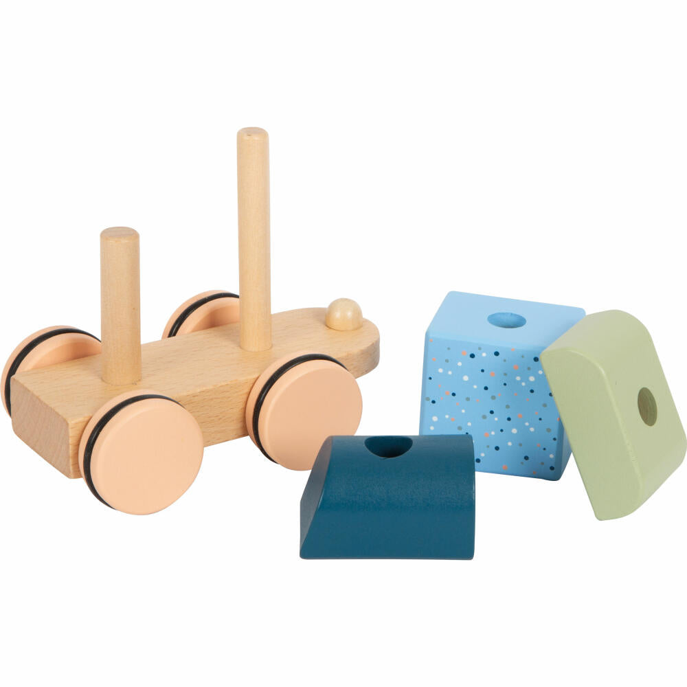 Legler Small Foot Arctic Wooden Train, Wooden Railway with 2 Wagons, from 12 months, 12449