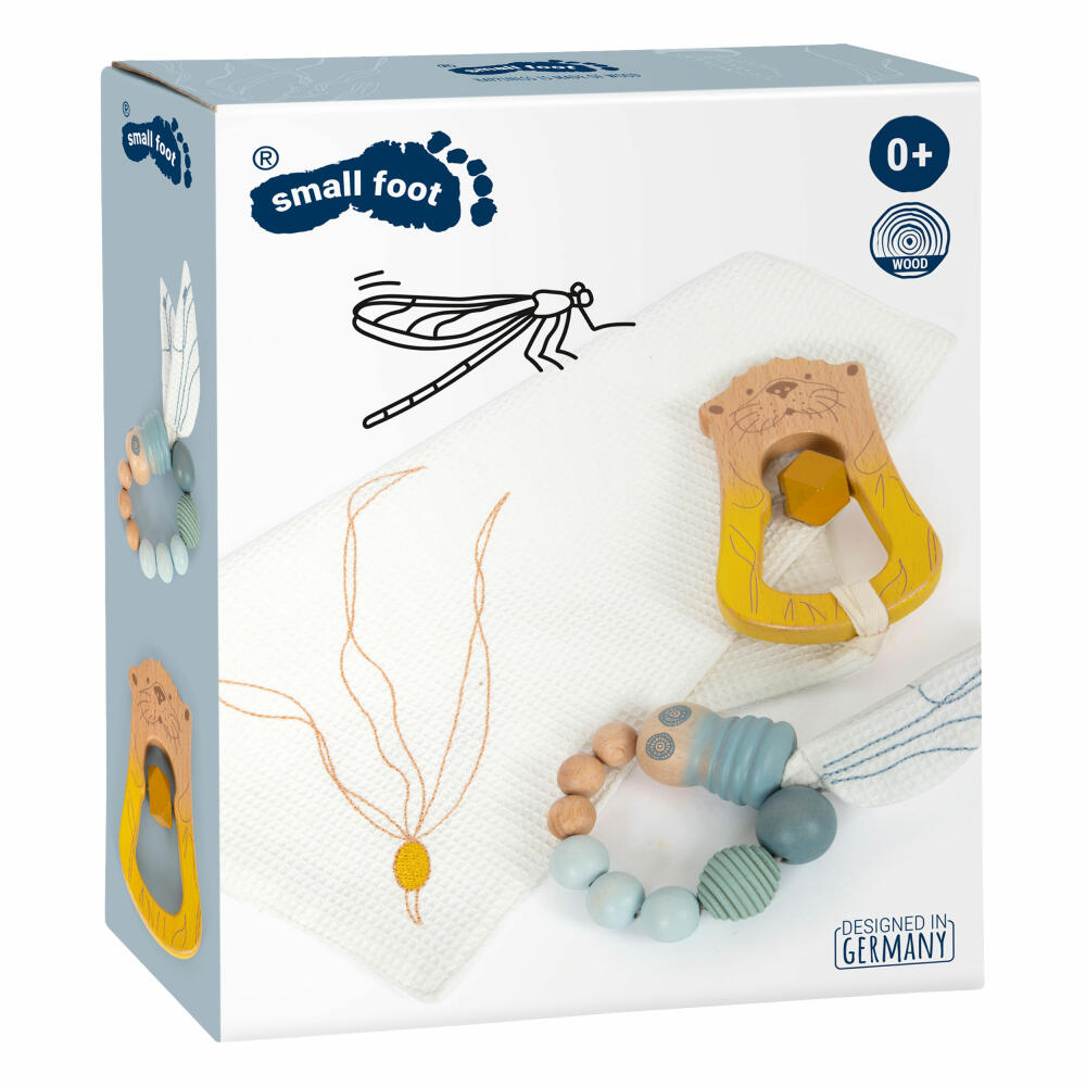 Legler Baby Spielzeugset Seaside 3-tlg., Rassel, Greifling, Babytuch, Holz, Baumwolle, 12326