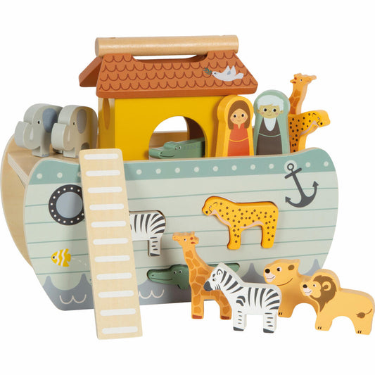 Legler Small Foot Steckspiel Arche Noah Safari, 16 Teile, ab 12 Monaten, 12456