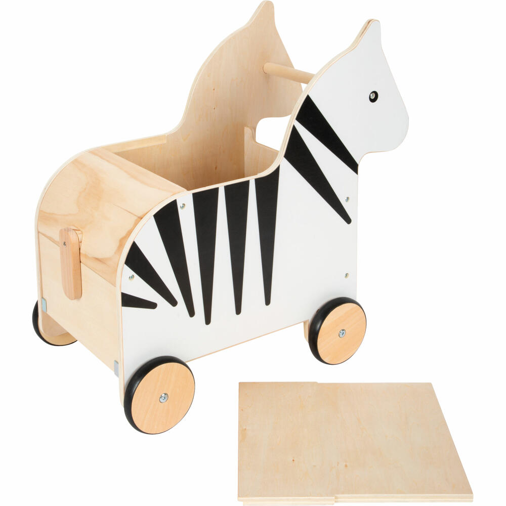 Legler Small Foot toy box with wheels Zebra Wildlife, from 12 months, 12425
