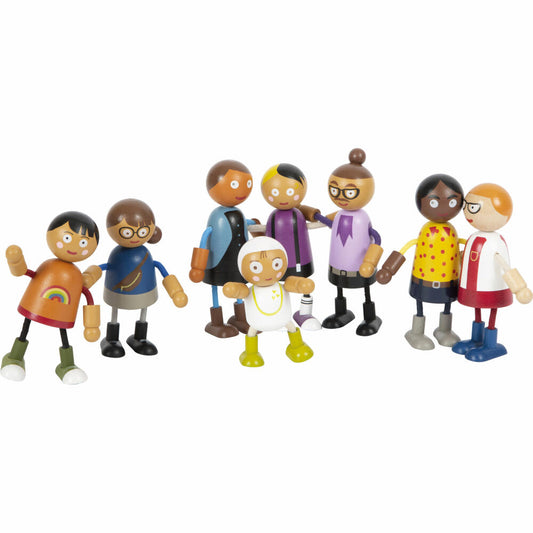 Legler Small Foot flexible doll family with baby, play figures, 9 pcs., from 3 years, 12426