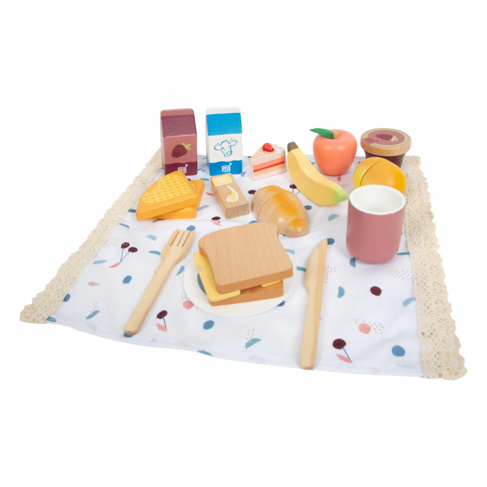 Legler picnic basket tasty, grocery store toy, toy food, accessories, wood, 12325