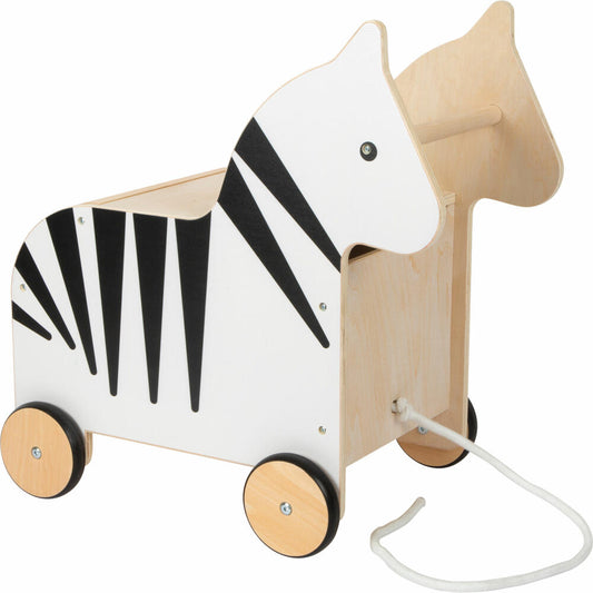 Legler Small Foot Spielzeugkiste mit Rollen Zebra Wildlife, ab 12 Monaten, 12425