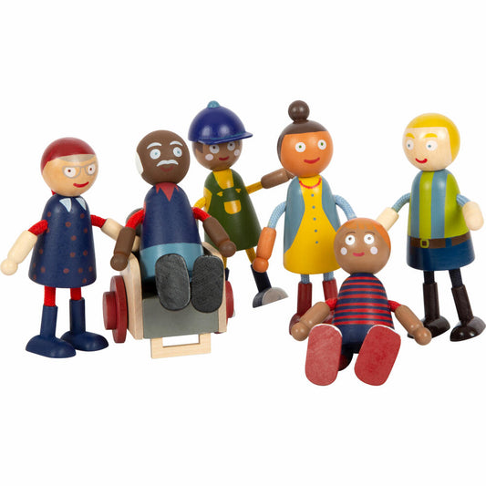 Legler Small Foot flexible doll family with wheelchair, 7 pieces, from 3 years, 12396