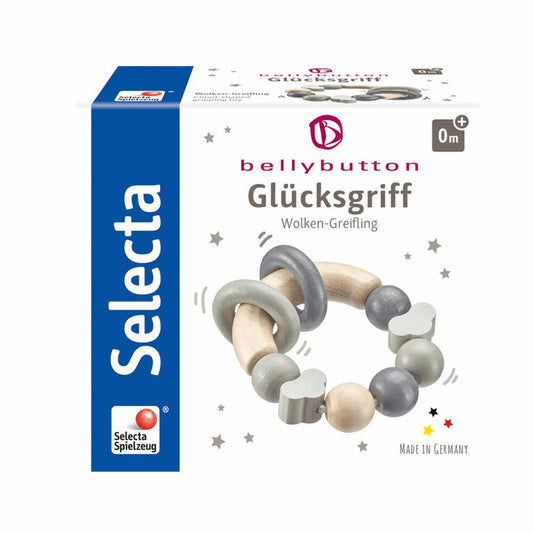 Selecta Spielzeug Glücksgriff Greifling, Kleinkindspiel, Kleinkindspielzeug, Holz, Grau, 7.5 cm, 64002