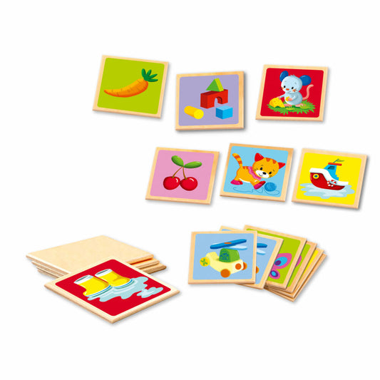 Selecta Memo Kunterbunt, Memospiel, Merkspiel, Suchspiel, Kinderspiel, ab 3 Jahren, 36 Teile, 63025