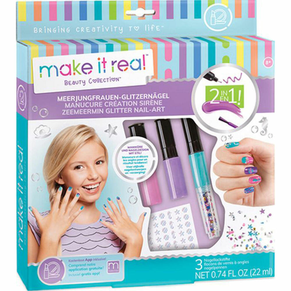 Make it Real Mermaid Glitter Nails