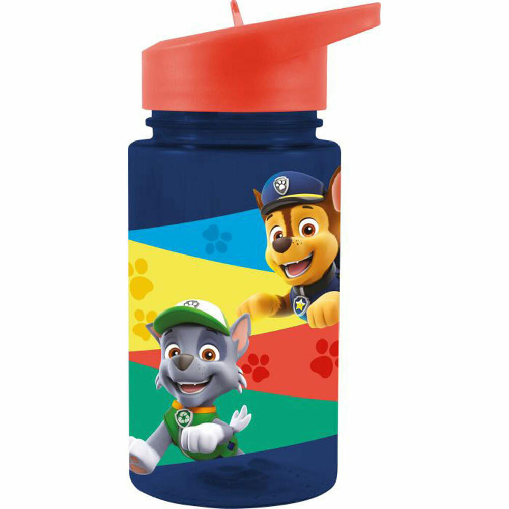 p:os 28230 Paw Patrol, drinking bottle with integrated drinking straw, 430 ml