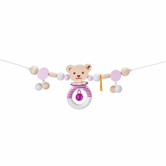 Selecta Steiff Wagenkette, Kinderwagenkette, Kinderwagen Kette, Baby Spielzeug, Rosa, 63 cm, 64304