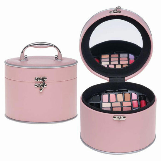 Treffina cosmetic case round pink 22 pieces.