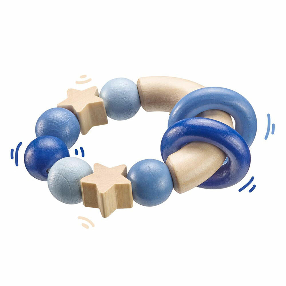 Selecta Spielzeug Glücksgriff Grasping Toy, Toddler Game, Toddler Toy, Wood, Blue, 7.5 cm, 64010