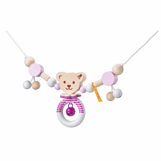 Selecta Steiff Cart Chain, Pram Chain, Stroller Chain, Baby Toy, Pink, 63 cm, 64304