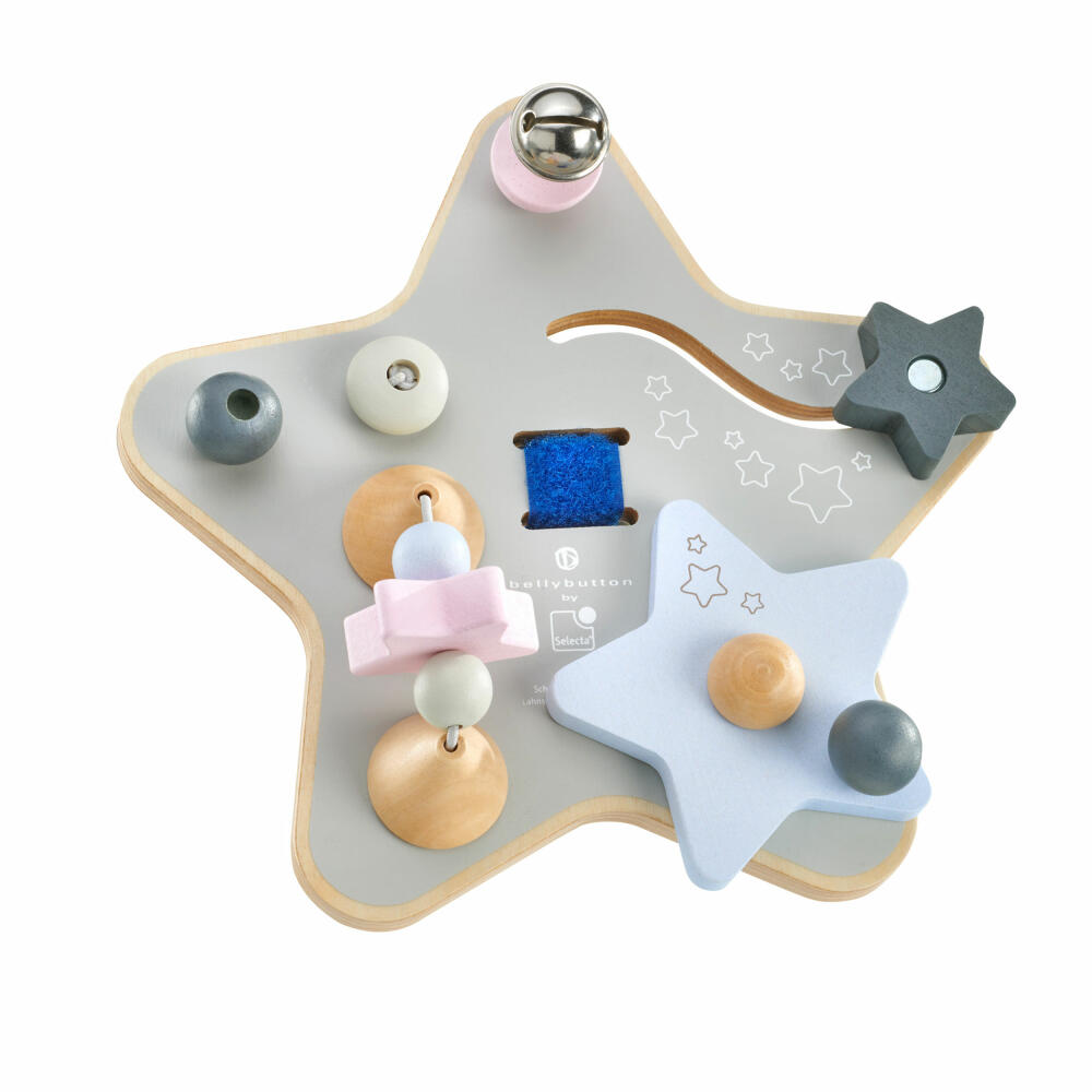 Selecta bellybutton Sternchenspiel, Mobiles Erlebnisbrett, Motorikbrett, Motorik Spielzeug, 19 cm, 64029