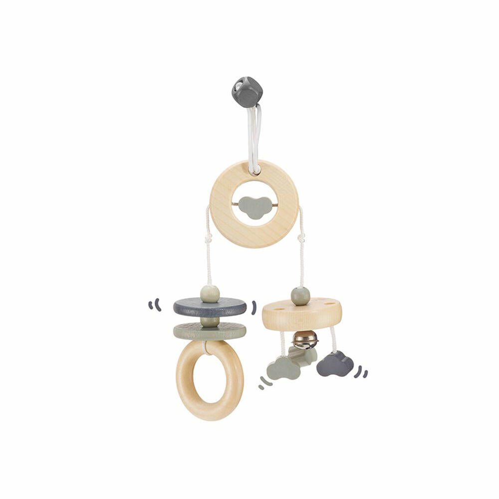 Selecta Toys Cloud Fun, Mini Trapeze, Game Trailer, Toddler Game, Toddler Toy, Wood, Grey, 15.5 cm, 64005
