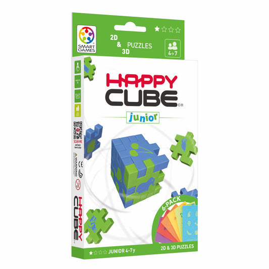 Happy Cube Logic Puzzle Junior, 6 Cube Puzzles, Thinking Game, Toy, Ages 4 and Up, SGHC 301