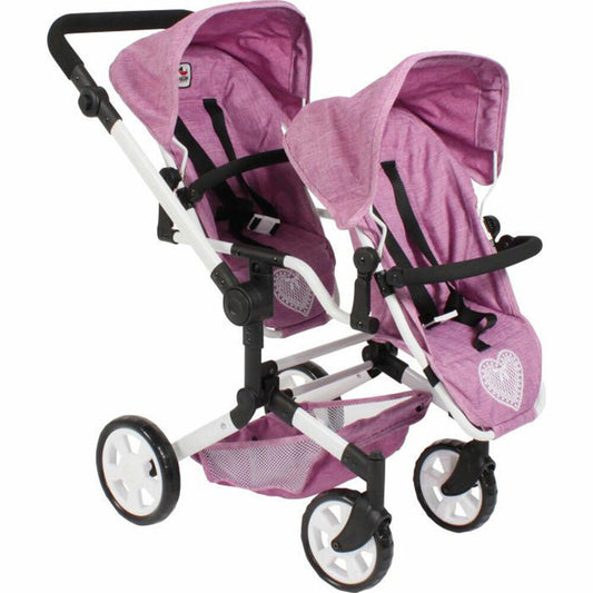 CHIC 2000 doll pram Linus Duo Jeans pink