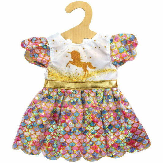 Heless Doll Glitter Dress Unicorn Goldy, Size 28-35 cm