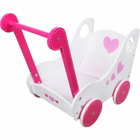 Amia Wooden Doll's Pram Flora with 2 Pillows