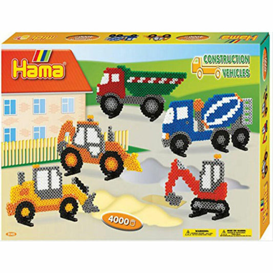 Hama Iron-on Beads Midi - Gift Pack Construction Vehicles - 1 Pegboard Truck, 400