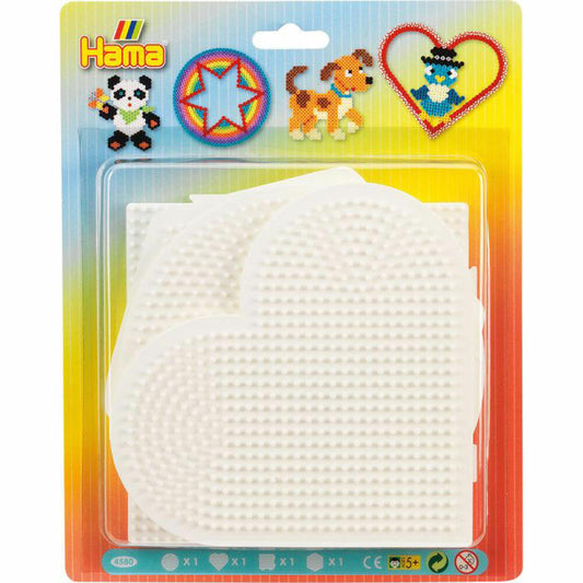 Hama iron-on beads blister with 4 pegboards