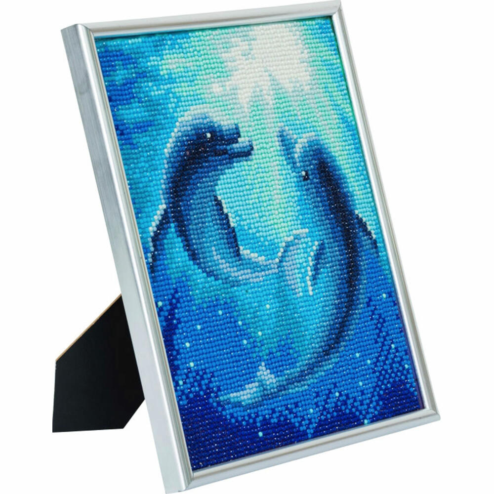 Crystal Art Picture Frame Dolphin Dance 21x25 cm