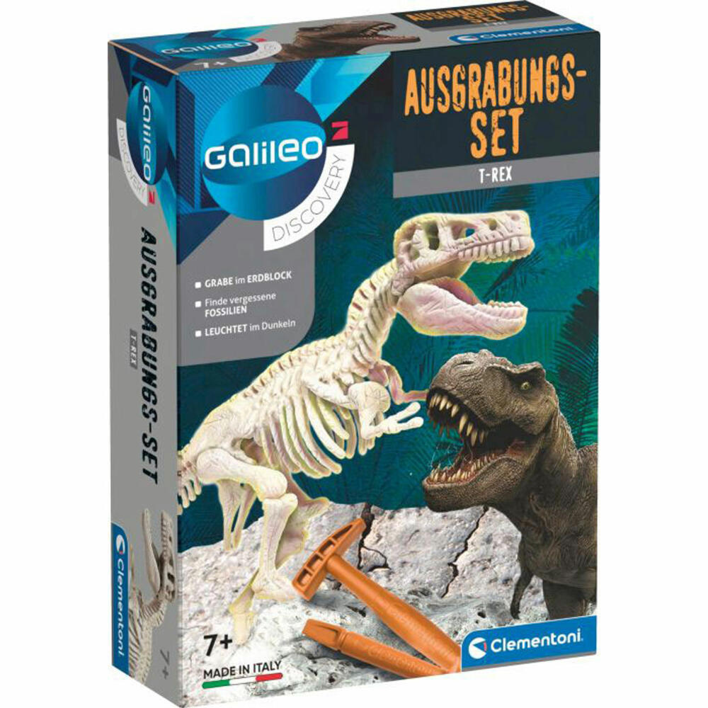Clementoni Galileo Excavation Set Glow in the dark - Dinosaur T-Rex
