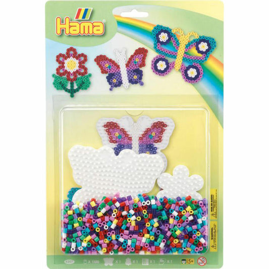 Hama Iron-on Beads Pegboards + Beads Butterflies 1,100 Pieces