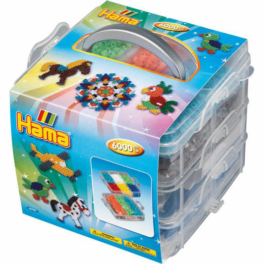 Hama Bügelperlen Aufbewahrungsbox klein mit 6.000 Perlen und 3 Stiftplatten