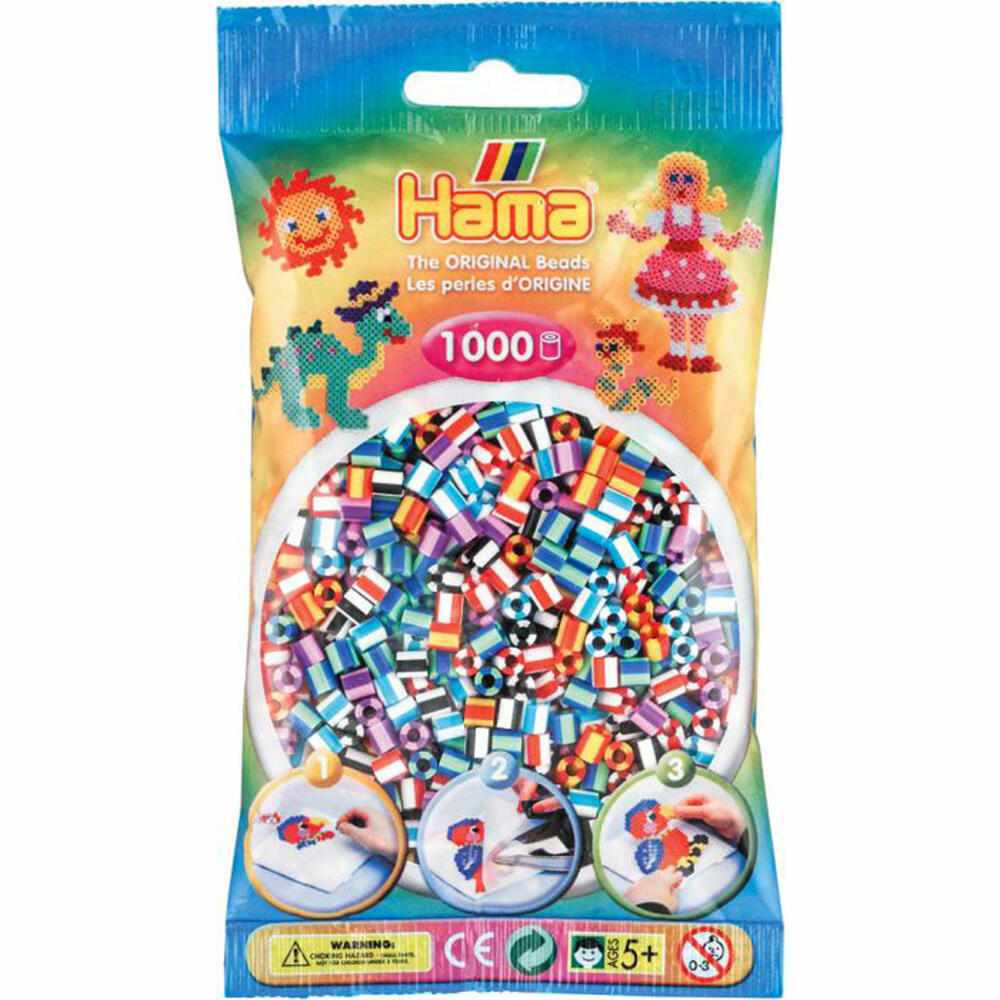 Hama iron-on beads Midi - striped mix 1000 beads (6 colors)
