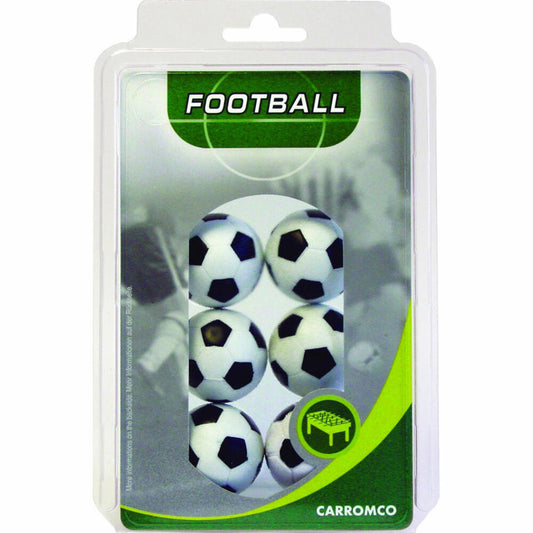 carromco soccer balls, 6 x black and white in blister
