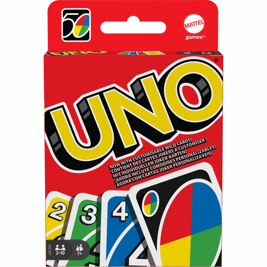 Mattel UNO, card game, board game, family game, ages 7 and up, W2087