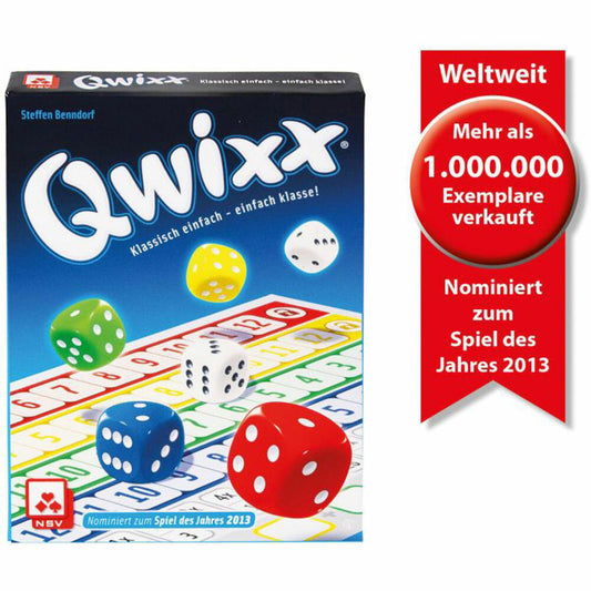 NSV Qwixx, dice game, family game, children's game, board game, from 8 years, 4015