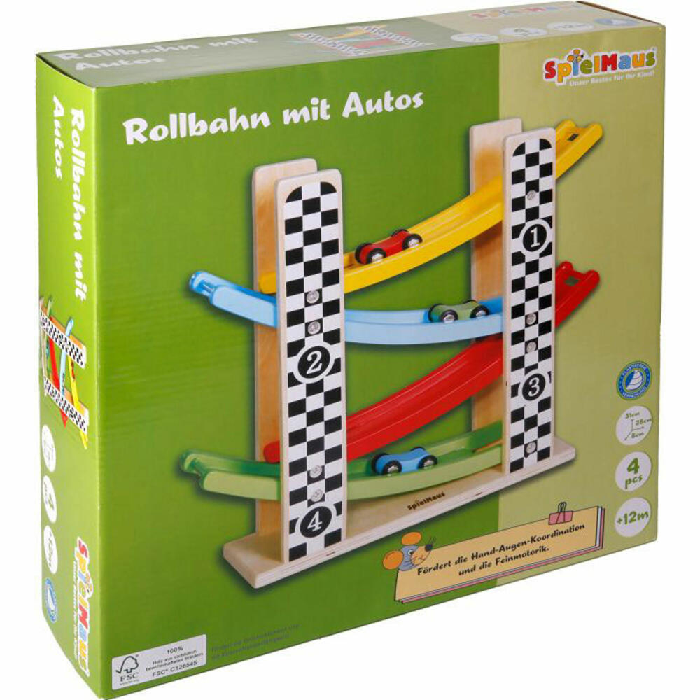 SpielMaus wooden roller coaster with cars