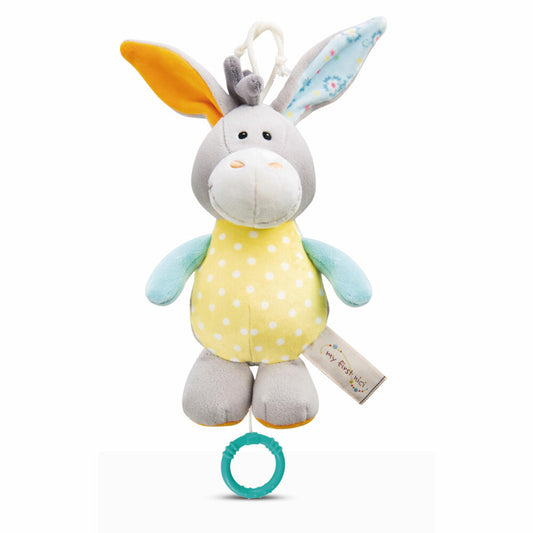 NICI My First NICI Spieluhr Esel, Musikuhr, Einschalfhilfe, Kuscheltier, Polyester, 18 cm, 48901
