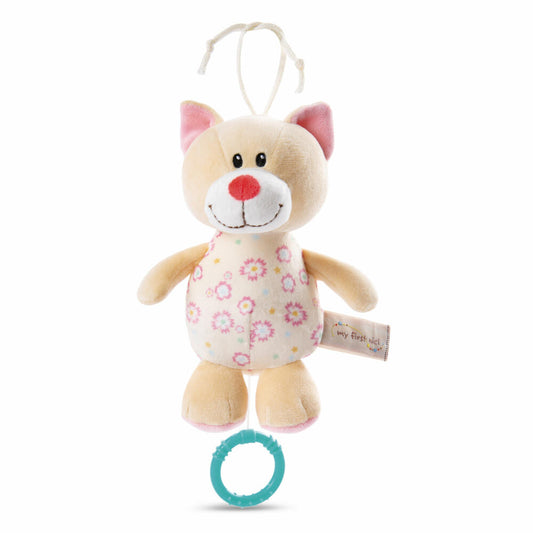 NICI My First NICI Spieluhr Katze, Musikuhr, Einschalfhilfe, Kuscheltier, Polyester, 18 cm, 48898