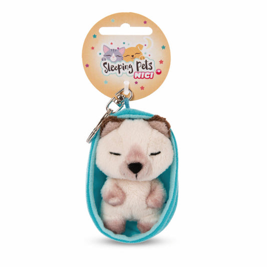 NICI Sleeping Pets Katze Siam Schlüsselanhänger, Schlüssel Anhänger, Glücksbringer, 8 cm, 48838