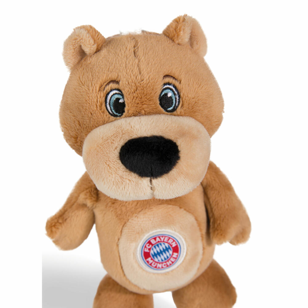 NICI FC Bayern München Bär Berni Spieluhr, Musikuhr, Einschalfhilfe, Kuscheltier, Polyester, 18 cm, 49082
