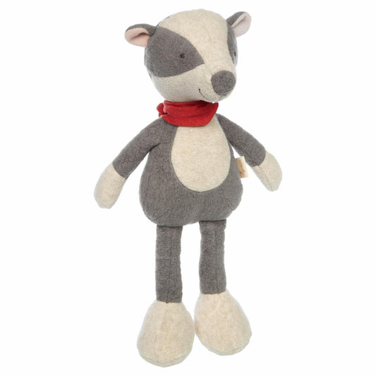 sigikid plush figure badger vanilla, soft toy, plush toy, cuddly toy, cotton, grey, 32 cm, 39907