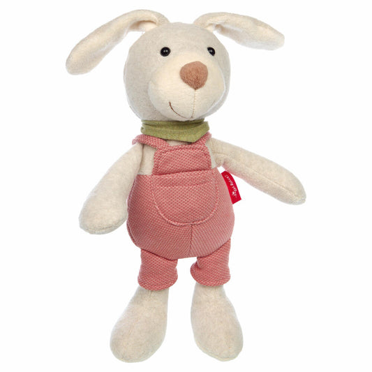 sigikid Latzhosen Hase Sweety, Kuscheltier, Stofftier, Schmusetier, Baumwolle, Rosa, 30 cm, 39921