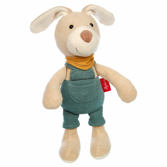 sigikid Latzhosen Hase Sweety, Kuscheltier, Stofftier, Schmusetier, Baumwolle, Grün, 30 cm, 39923