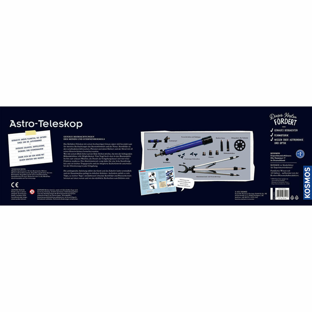 KOSMOS Astro Telescope, Refractor Telescope, Finderscope, Children, Star Observation, 675158