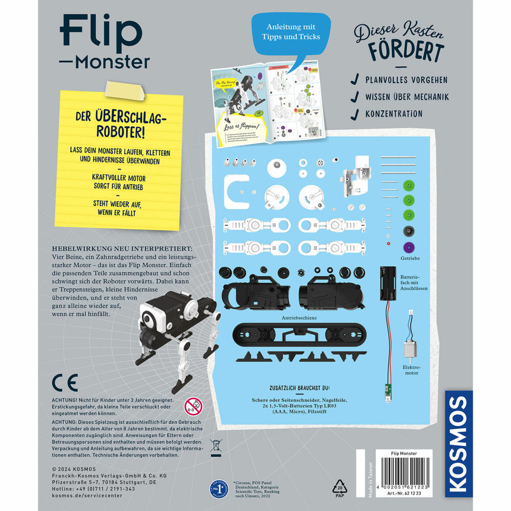 KOSMOS Flip-Monster, Experiment Box, Robot Kit, Dynamic-Bot, from 8 years, 621223