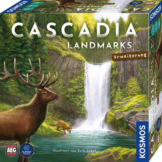 KOSMOS Cascadia - Landmarks Erweiterung, Ergänzung zum Spiel des Jahres 2022, ab 10 Jahren, 683955