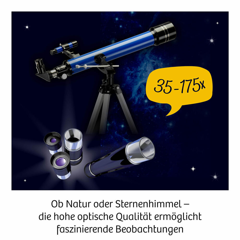 KOSMOS Astro Telescope, Refractor Telescope, Finderscope, Children, Star Observation, 675158