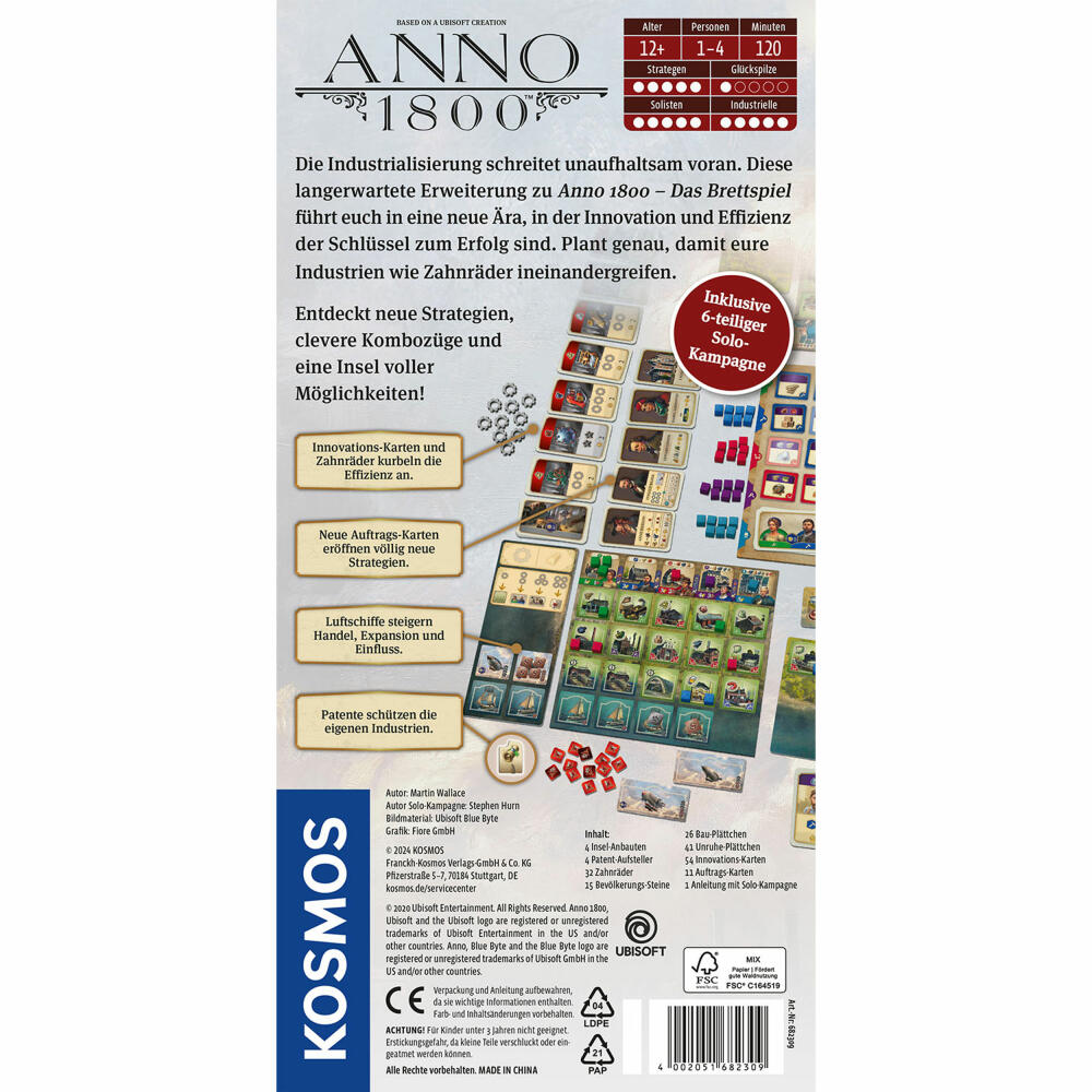 KOSMOS Anno 1800 Erweiterung, Ergänzung, Strategiespiel, nur mit Grundspiel spielbar, ab 12 Jahren, 682309