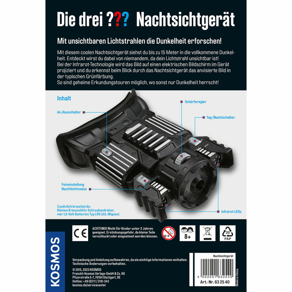 KOSMOS The Three ??? Night Vision Device, Equipment, Gadget, Detective Game, Role Playing, Ages 8 and Up, 632540