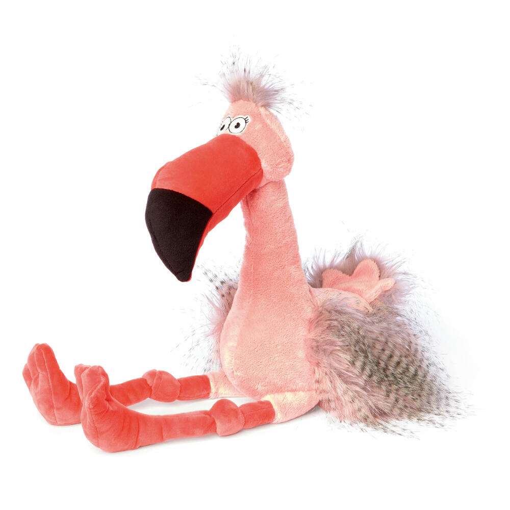 sigikid Fool Flamingo Kikeriki, soft toy, stuffed toy, cuddly toy, pink, 54 cm, 43258